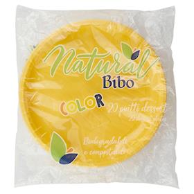 BIBO NATURAL 25 PIATTI BIODEGRADABILI E COMPOSTABILI DM 22 cm - PiùMe