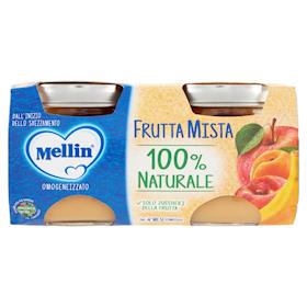 MELLIN OMOGENEIZZATO DI FRUTTA MISTA SENZA GLUTINE DA 100 GR - CONFEZIONE 2  VASETTI - Indicato dal 4° al 36° mese