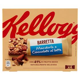 Kellogg's Barretta Mandorle e Cioccolato al latte 4 x 32 g, Decò a casa